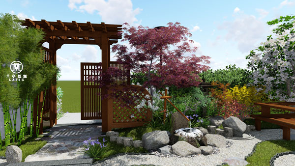 青岛庭院设计-檀府日式私家花园设计