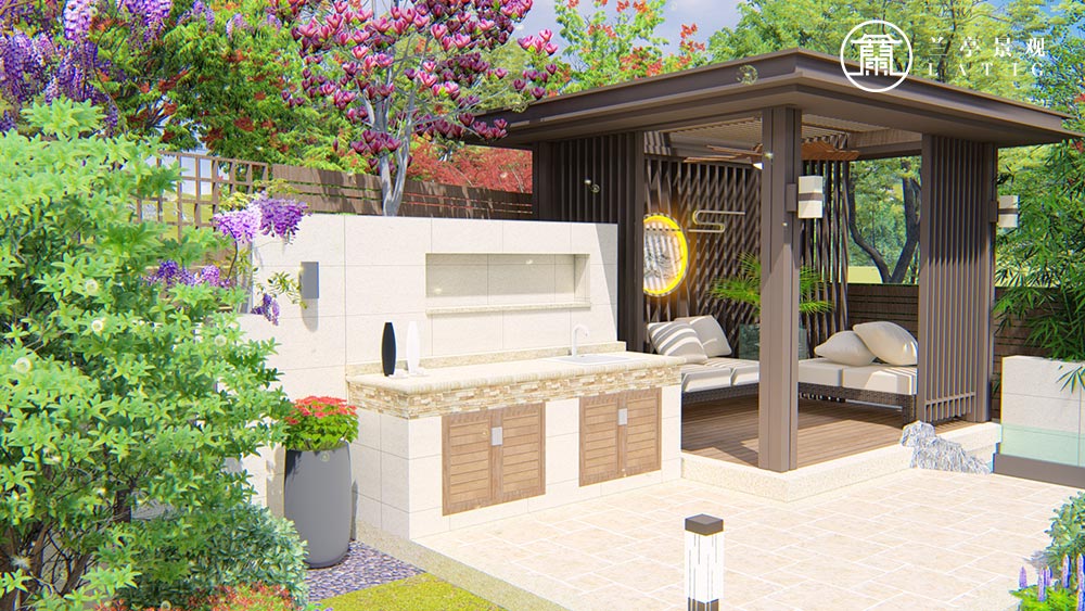 黄岛花园设计-黄岛阳光水岸别墅庭院设计