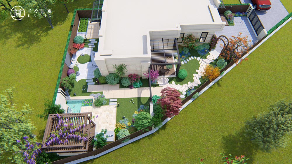 黄岛庭院设计-天泰•阳光水岸别墅庭院设计