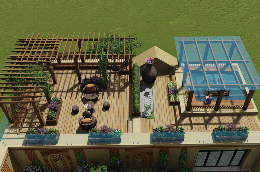 兰亭景观,青岛屋顶花园设计,屋顶花园设计