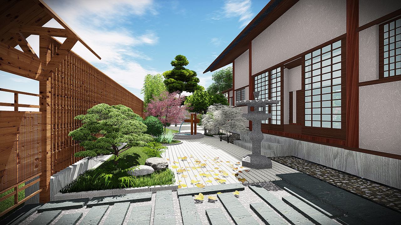 日式别墅庭院设计,青岛别墅景观设计