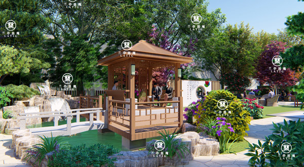 百通香溪庭院别墅景观设计,青岛庭院设计