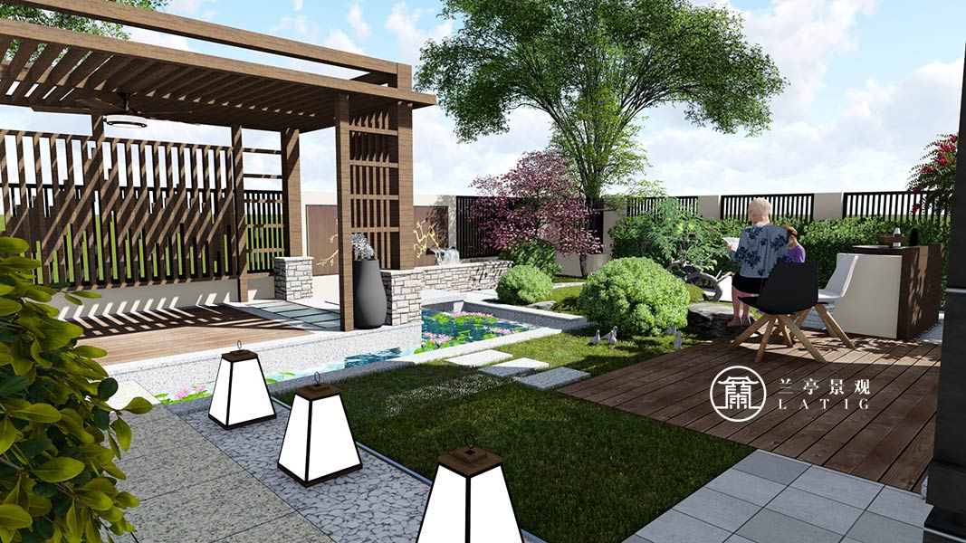 青岛花园设计,l兰亭景观